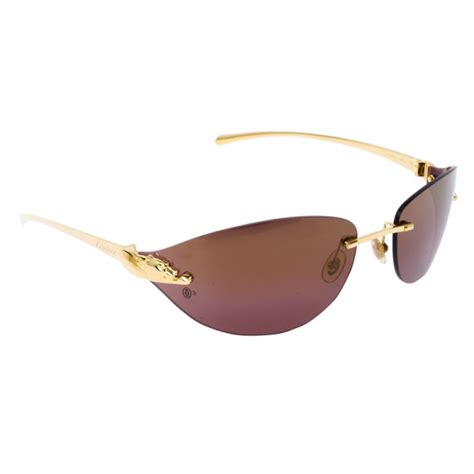 panthere de cartier sunglasses limited edition|cartier panthere rimless glasses.